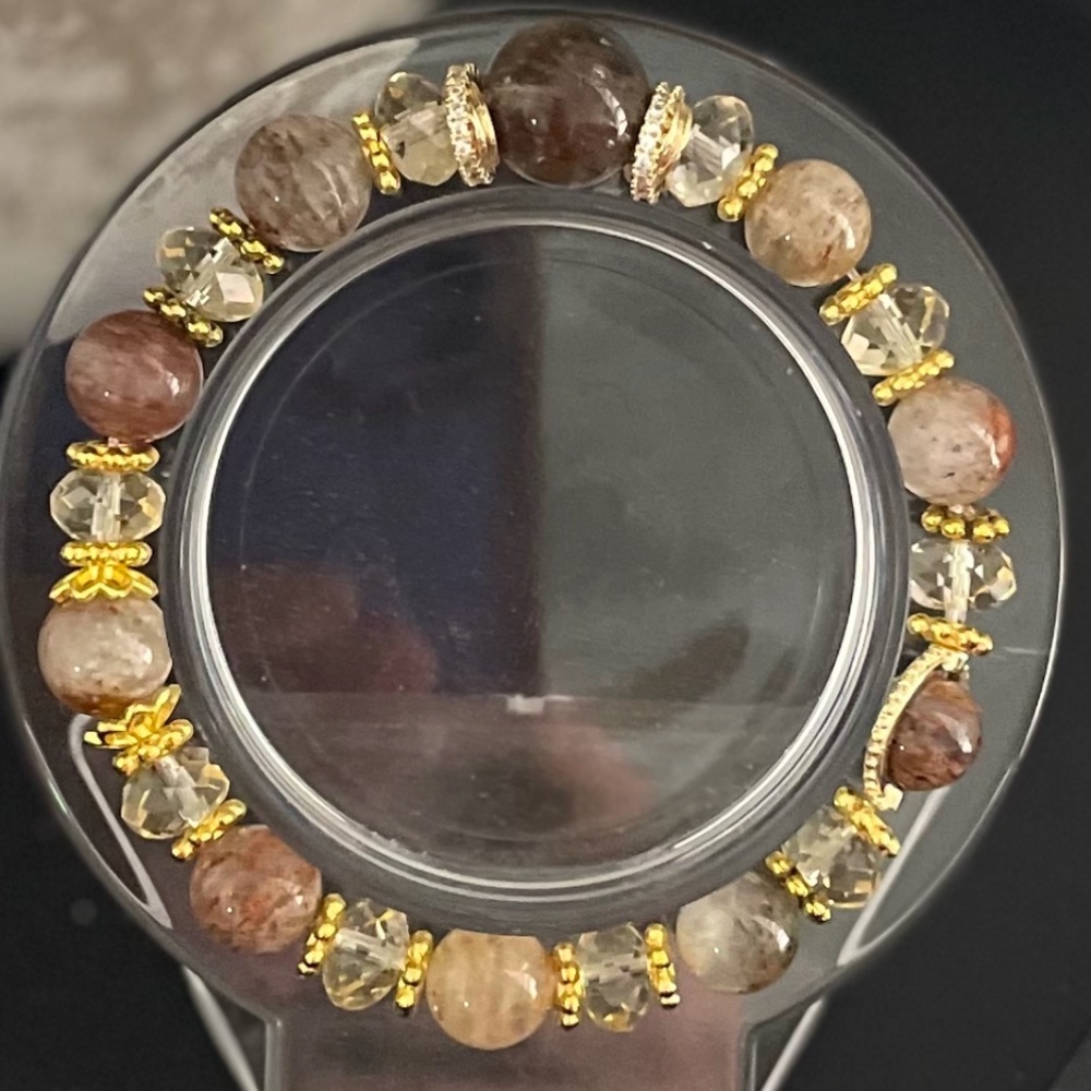 1000 layer quartz w/ faceted rondo citrine